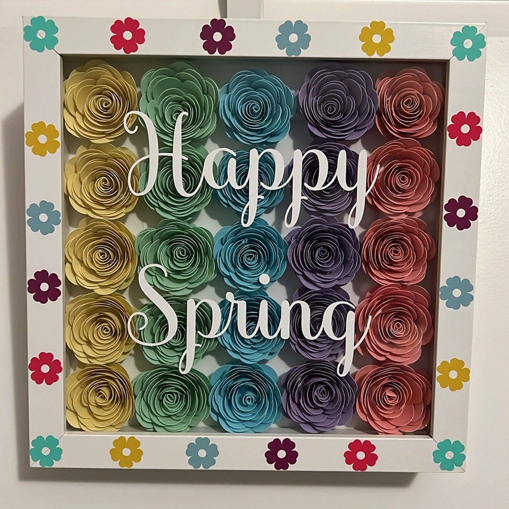 Spring Flower Shadow Box 8 x 8 - Picture 3 of 3